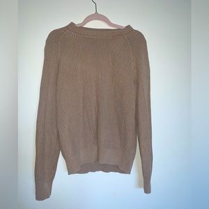 Tan crew neck knitted sweater